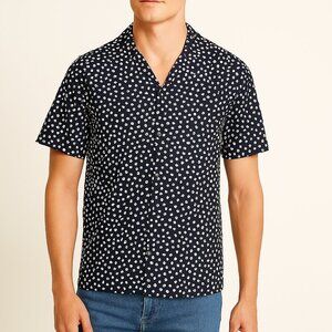 The Mens Store at Bloomingdales Short Sleeve Dot Print Camp Shirt, Size XL
